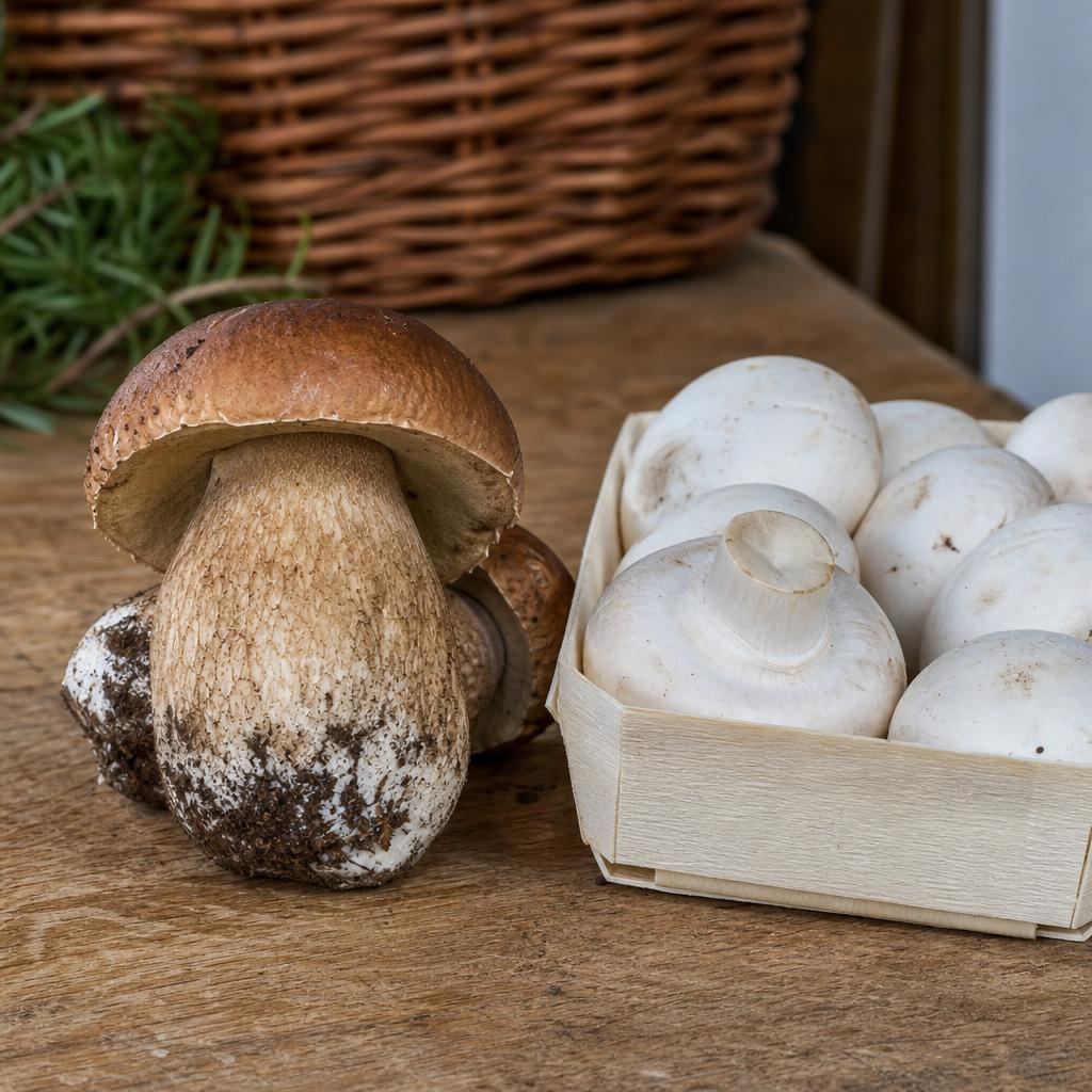 Wildpilz oder Supermarktpilz im Vergleich